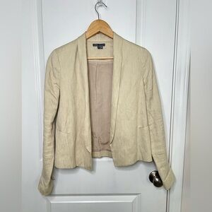 VINCE beige linen blend Women’s blazer jacket Sz 8 Career Office *Tiny Flaws